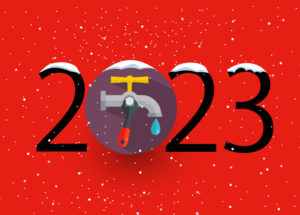 2023 against a red background